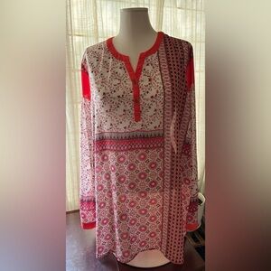 Eyeshadow Sheer Women’s Floral Blouse 1X